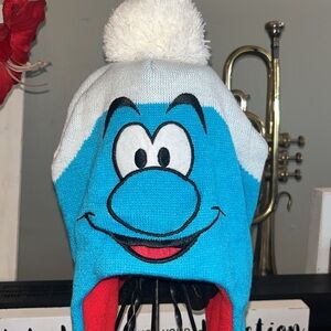 SMURF Beanie Vintage Laplander Hat Warm Winter, Fleece-lined, Peyo 2011